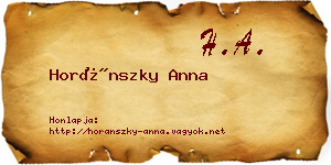 Horánszky Anna névjegykártya