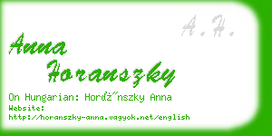 anna horanszky business card